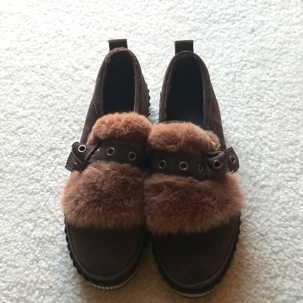 Bernie Mev Brown Suede Loafers